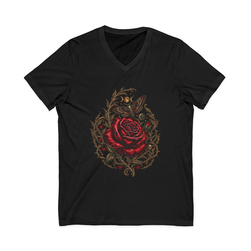 First Bloom of Jessamine Gothic V-Neck Tee