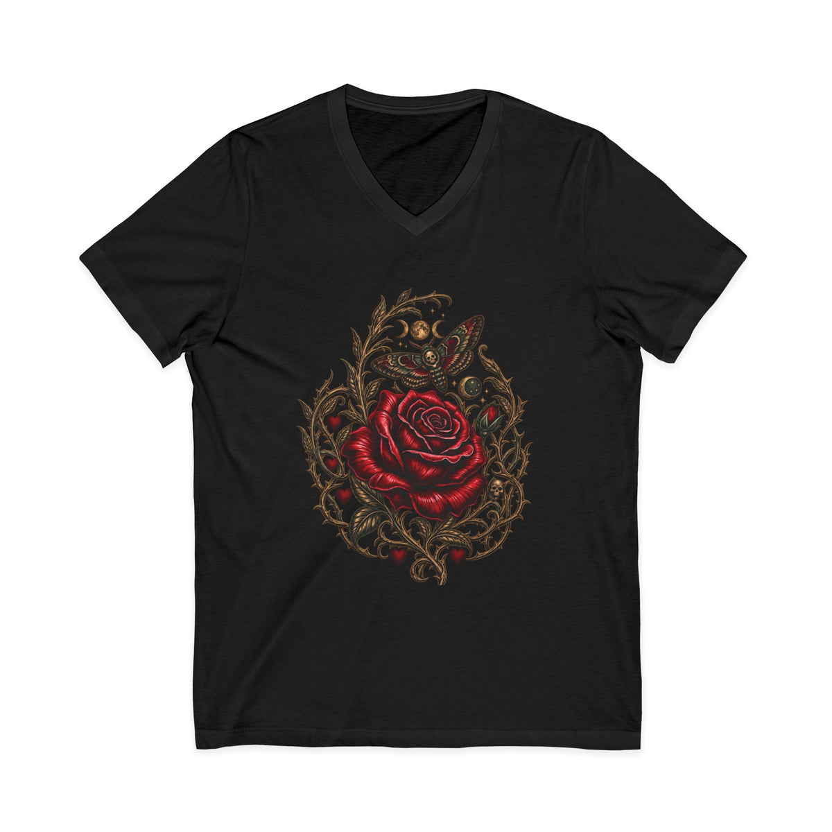 First Bloom of Jessamine Gothic V-Neck Tee