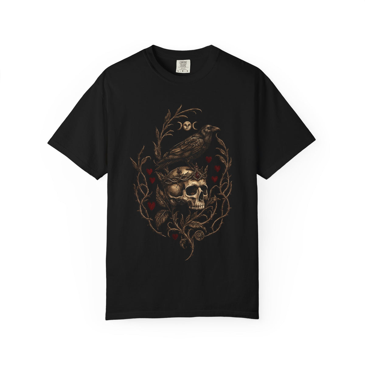 Throne of Thorns Gothic Raven & Skull T-Shirt