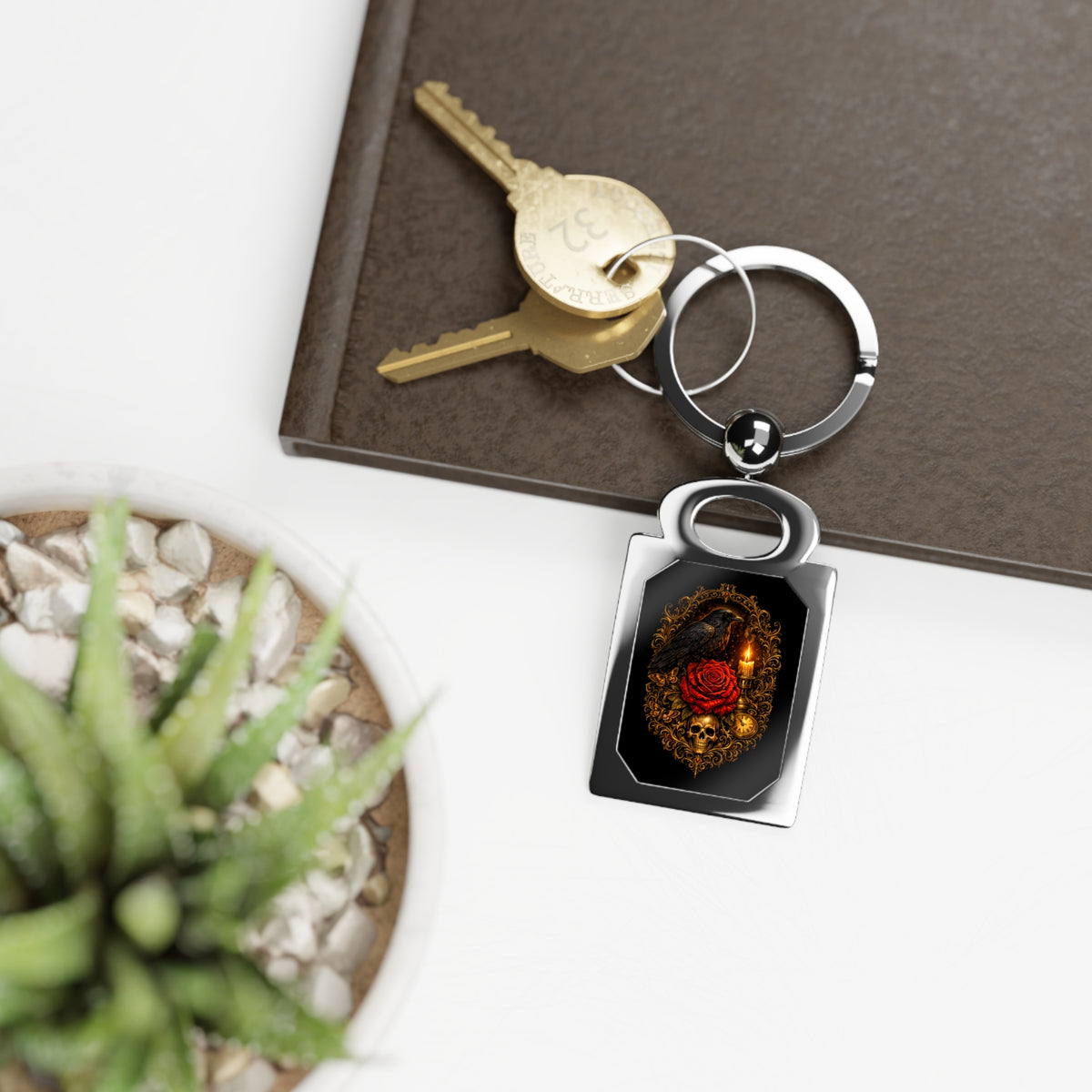 Keeper of the Last Light Gothic Metal Keychain