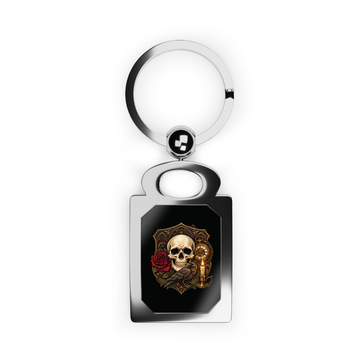 Hour of Jessamine Raven & Watch Metal Keychain