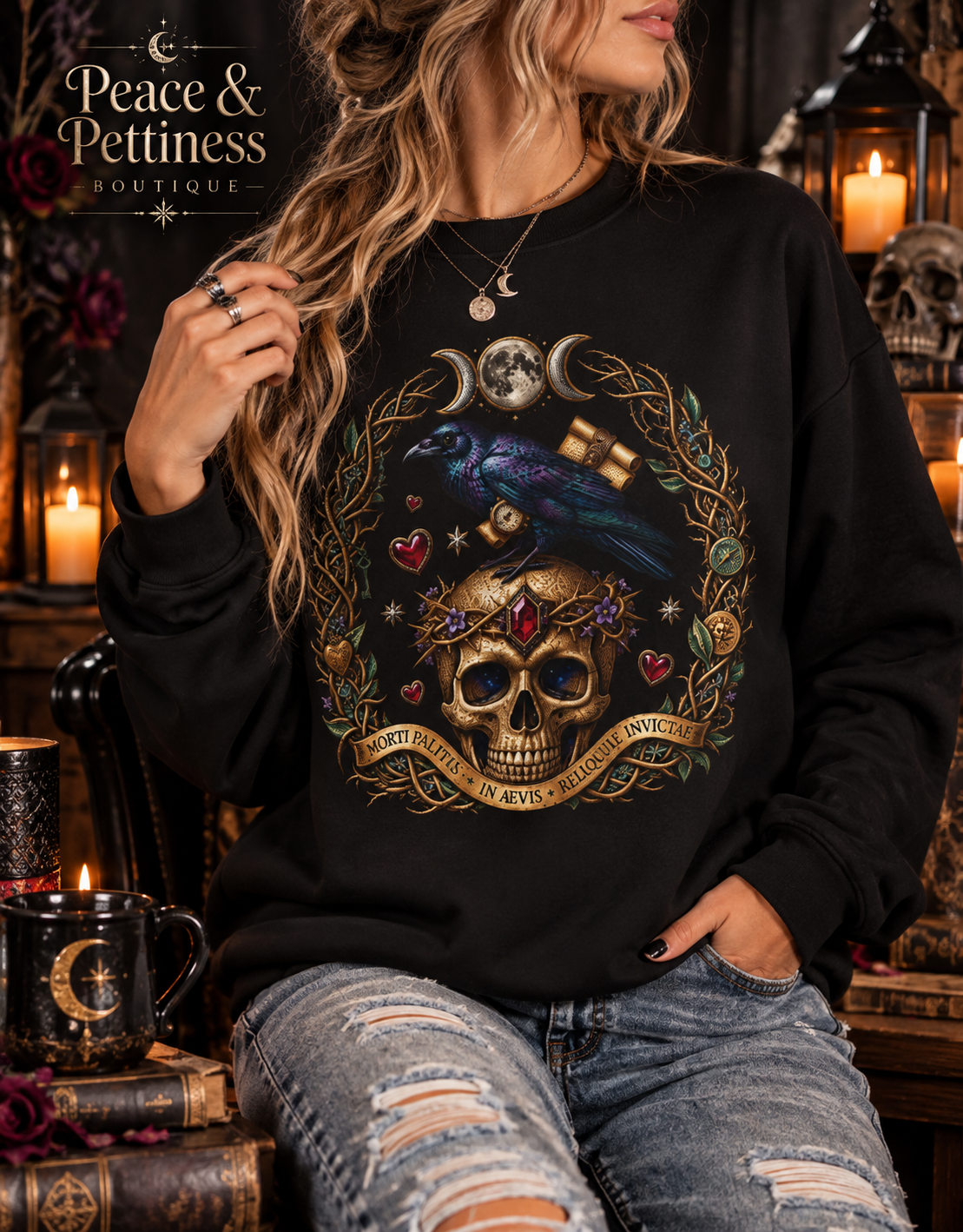 Peace & Poison Gothic Crewneck Sweatshirt
